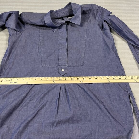 Vince x Berdorf Goodman Tunic Size Large Blue Chambray High Low Popover - Picture 7 of 11